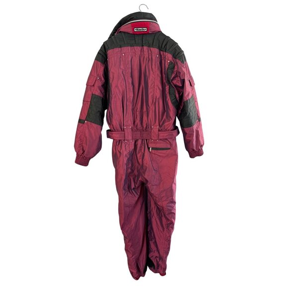 Vintage Kaelin All-Weather Ski Suit Mens XL Maroon & Black One-Piece Snowsuit Fu - Picture 2 of 14